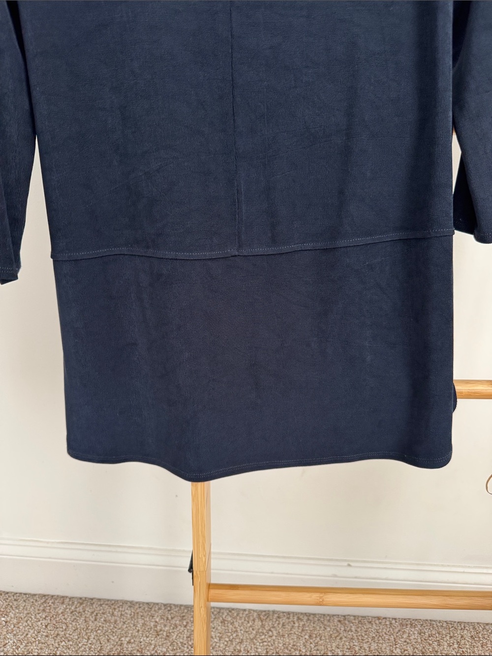 Travelers by Chico s Navy Blue Relaxed Peplum Long Sleeve Top - Picture 6 of 8